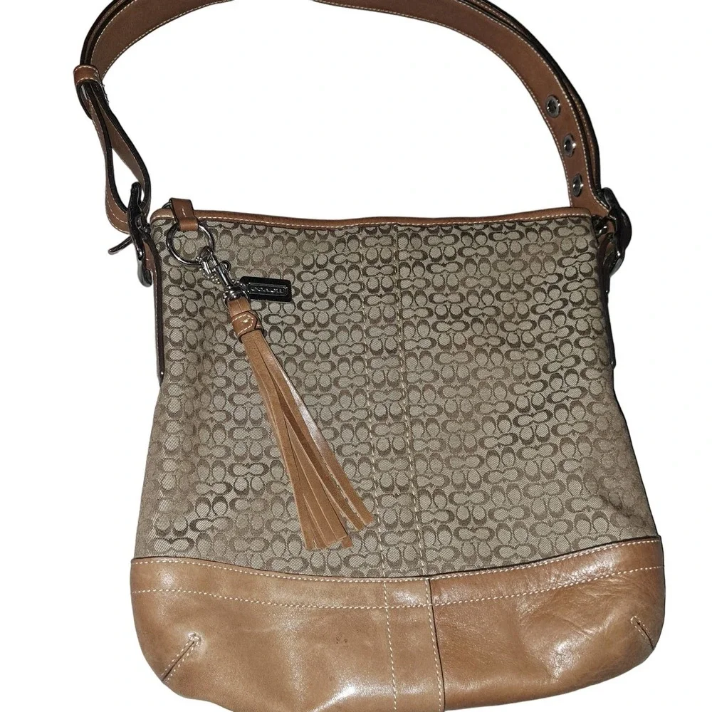 CLASSIC Coach Brown & Camel leather thick straps large buckles